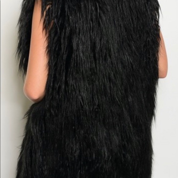 Animal Print & Black Faux Fur Vests - Picture 6 of 7